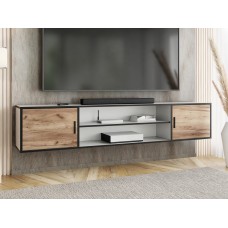 Atvērts TV galdiņš ROJO 4, Balts/Zelts craft